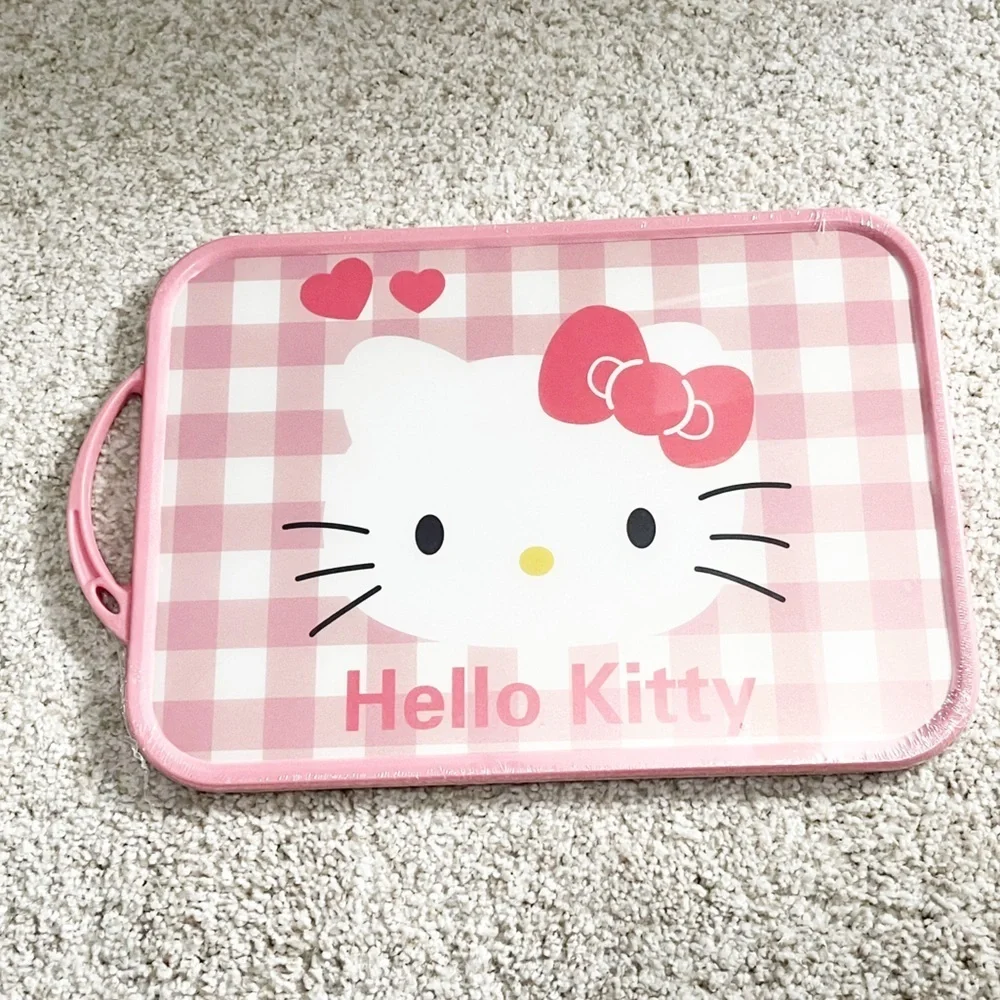 Hello Kitty Large Pink Plaid Cutting Board